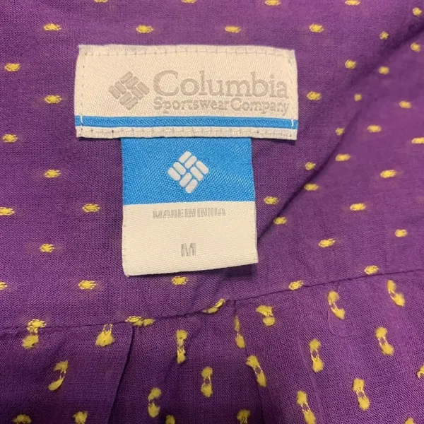 Columbia Womens Size Medium Purple Gold LSU Tigers Embroidered Button Up Blouse - Image 4