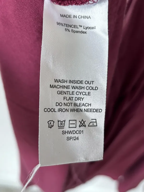 Quince Tencel Jersey Fit & Flare Dress Wine Burgundy Sleeveless Midi Scoop Neck - Image 7