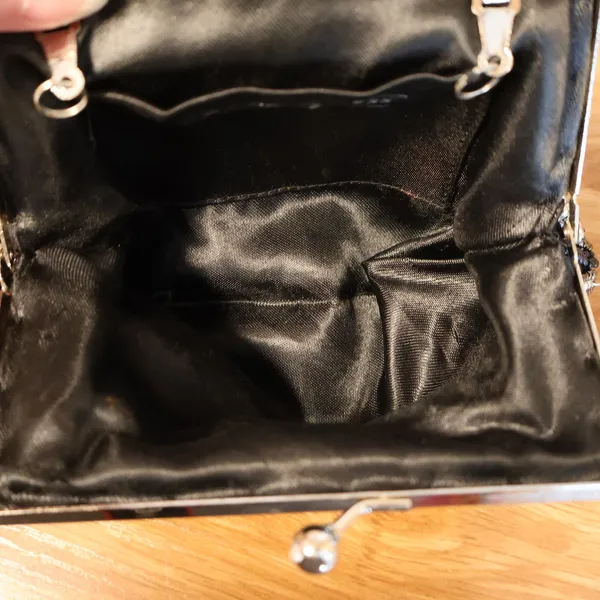 Vintage 90s Y2K Fashion Express Beaded Kiss Lock Clutch Womens Black Evening - Image 5
