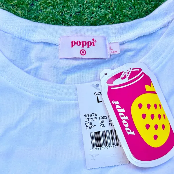 Poppi T Shirt The Ultimate Soda Serve Shirt Graphic White Tee New With Tags - Image 4