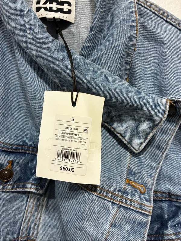 Light Denim Asymmetrical Jean Jacket - Women - Image 4
