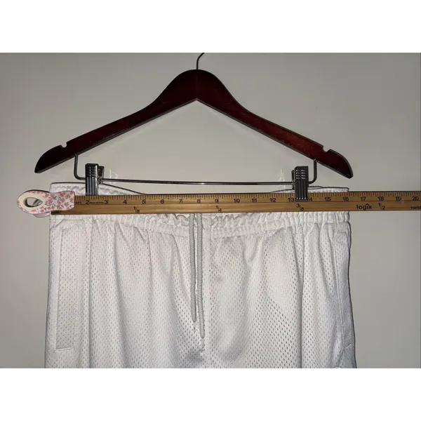 Womens L Nike Sportswear Basketball Jersey Pants Mesh White‎ Skater Y2K Wide Leg - Image 5