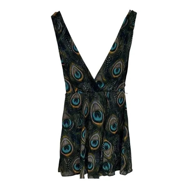 show me your mumu Corrine Peacock Crossover Short V Front‎ And Back Dress Size M - Image 3