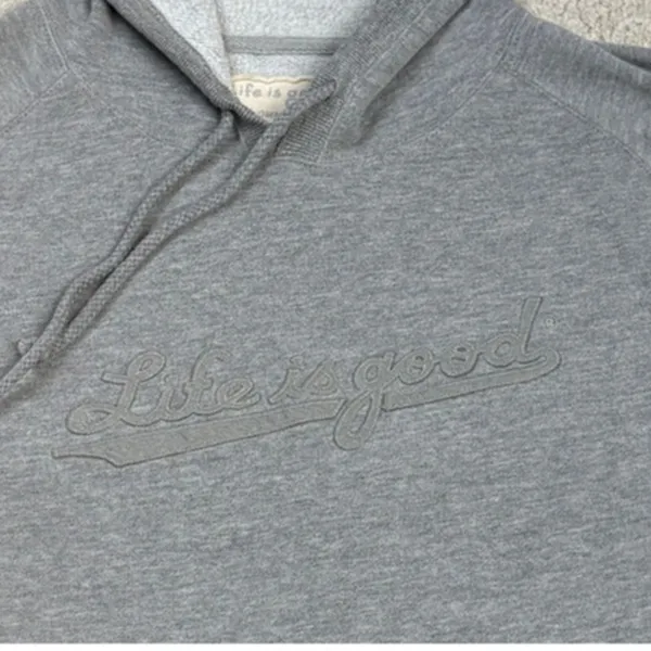Life Is Good Gray Hooded Sweatshirt Size M - Image 3