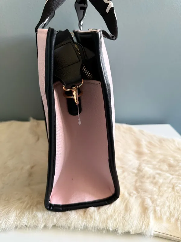 Bebe Hana Blush Pink Canvas Satchel - Image 4
