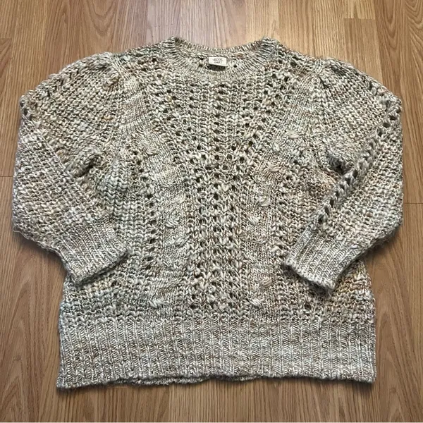 Matilda Jane Good Hart Wool‎ Blend Crochet Open Knit Sweater Women’s Size M Boho - Image 2