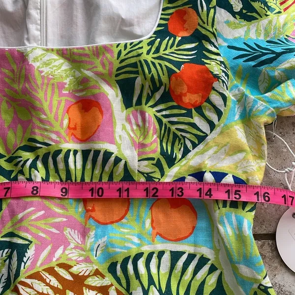STAUD Sandra Linen Mini Dress Capri Tree - Image 14