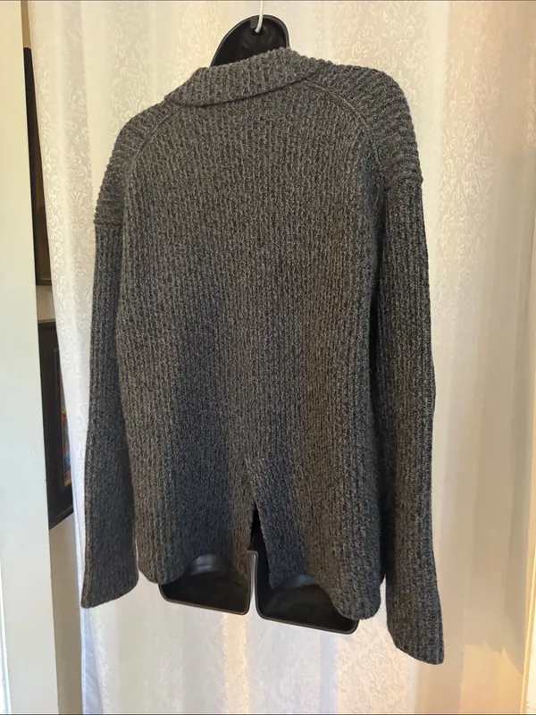 Nordstrom Dark Gray Ribbed Button-Front CardiganSz: S - Image 3