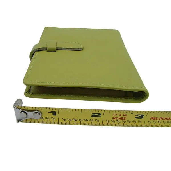 Genuine Leather Card ID Holder Photos Small Wallet Lime Green 4x3" Pocket Wallet - Image 9