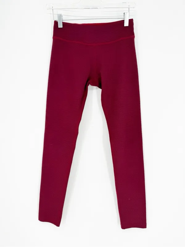 Beyond‎ Yoga Textured Leggings Women's S Heathered Burgundy Activewear - Image 2