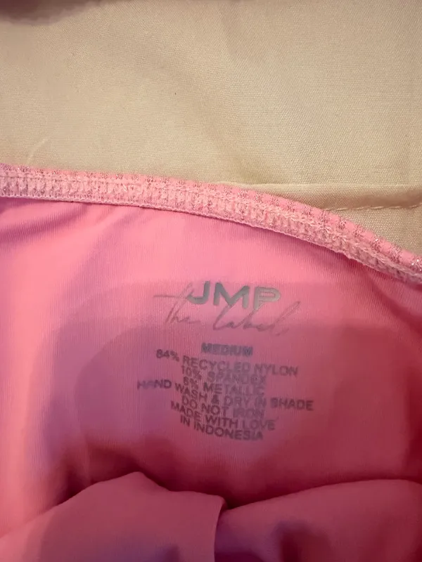 JMP THE LABEL Sparkly pink RIBBED Bikini set - Image 2