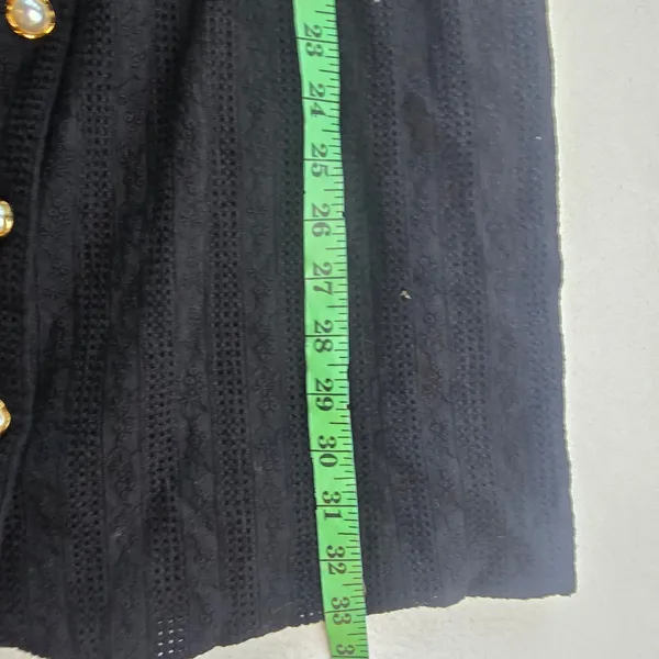 Charles‎ Henry NWT -741 Black Eyelet Mini Dress Pearl Button Square Neck S - Image 13