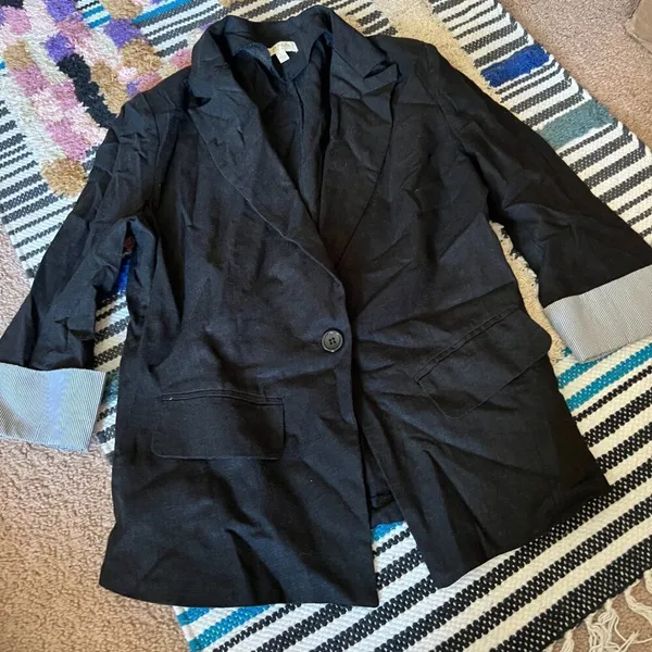 NWOT Nana black linen‎ blazer Large Black - Image 5