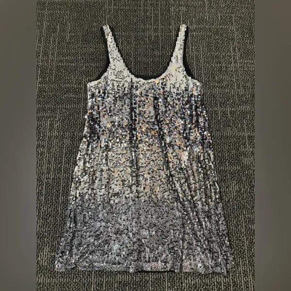 Express Black & Silver Ombre Sequin Mini Cocktail Dress Medium Women’s - Image 5