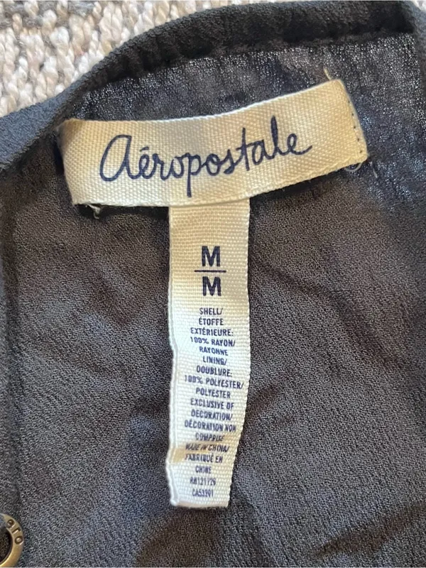 AEROPOSTALE Charcoal Gray Spaghetti Strap Tank Top Medium - Image 6