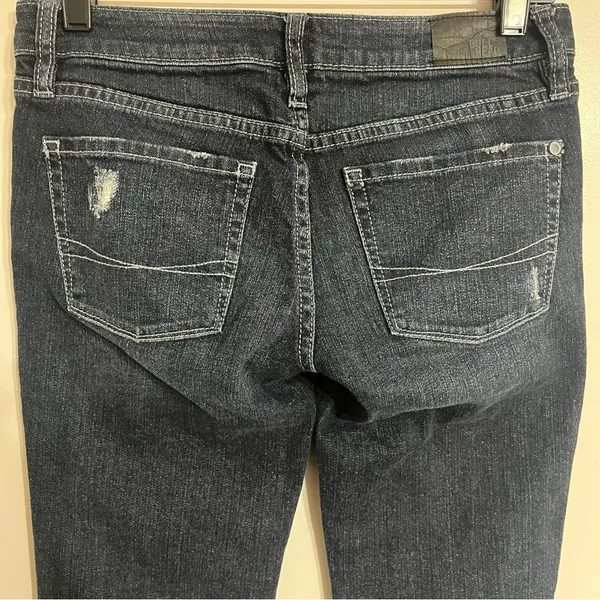 Women's Bull Head Laguna Bootcut Jeans‎ Distressed Dark Wash Size 5 Short - Image 11