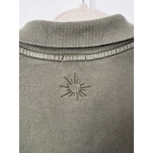 Aerie Offline Army Green Cropped 1/4 Zip Pullover Sweatshirt Women’s Size Medium - Image 7