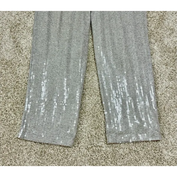 Anthropologie ETT:TWA Claudette Sequined Jumpsuit Silver Gray Pockets Size 4 - Image 9