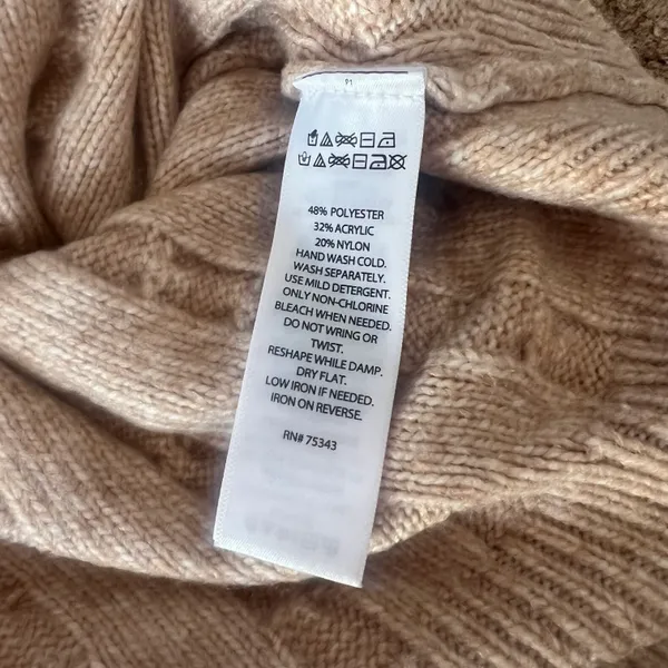 Cupcakes & Cashmere Tan-Beige Mock Neck Cable Knit Sweater Vest - Image 9