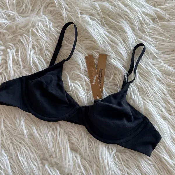 Skims Cotton Jersey T-Shirt Bra Soot Size 34A - Image 4