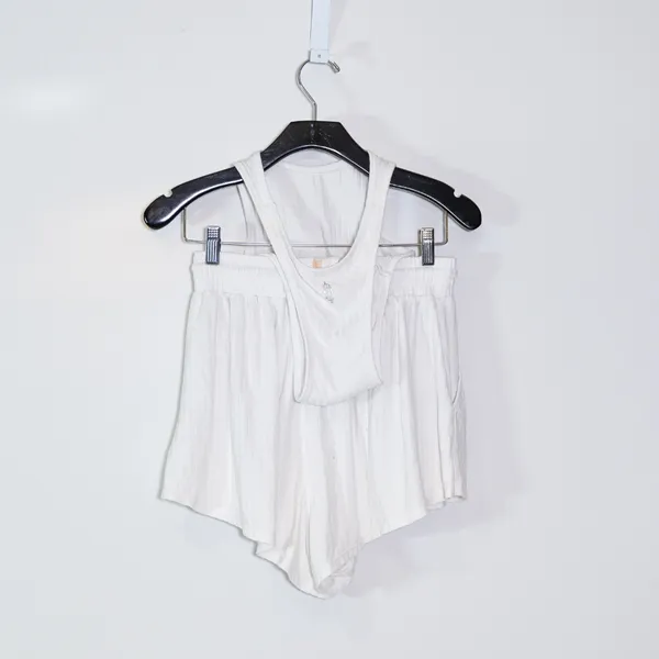 Free People x FP Movement Blissed Out Sleeveless One Piece Mini Romper White S - Image 5