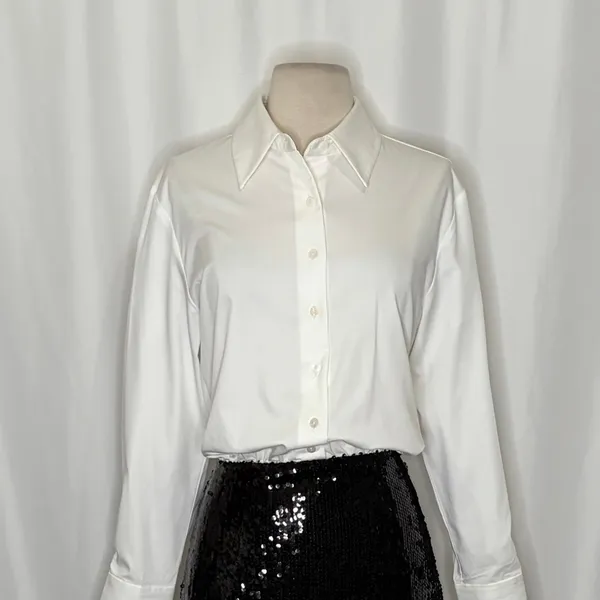 Anthropologie MARE MARE Buttondown Sequin Twofer‎ Dress Black White X-Small - Image 3
