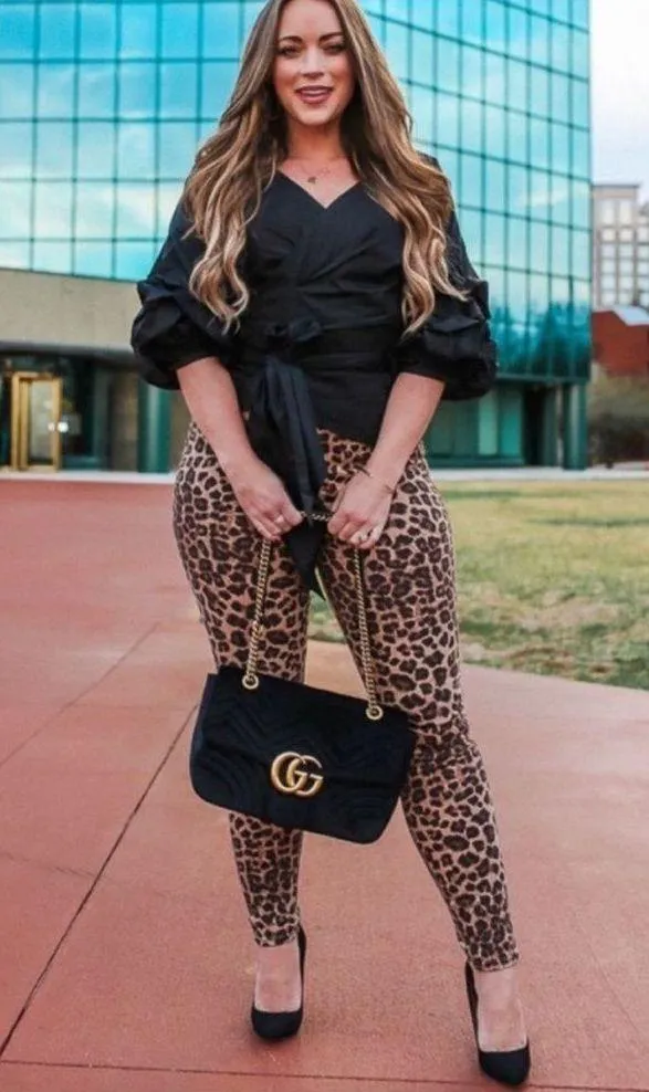 Good American Leopard Print Jeans Brown Size 28 High Rise Good Waist - Image 11