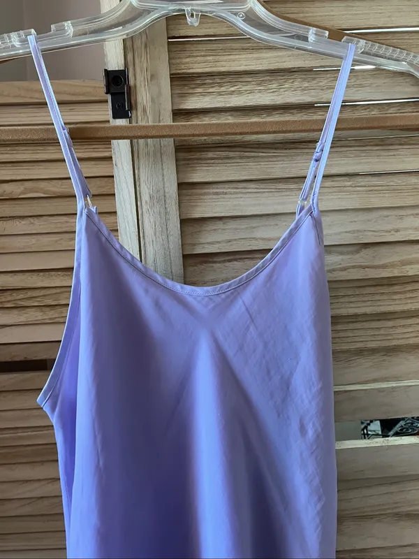Lavender Slip Dress with Spaghetti Straps Size undefined - Image 2