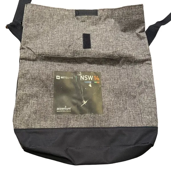 Leed's Foldover Tote Bag Shoulder Bag Gray Blue Netsuite NSW 14 Accenture Pocket - Image 2