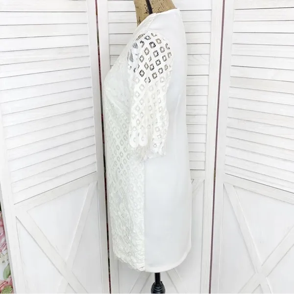 Alexia Admor Lace‎ Front Bell Sleeve Sheath Dress Small Ivory White Half Sleeve - Image 2