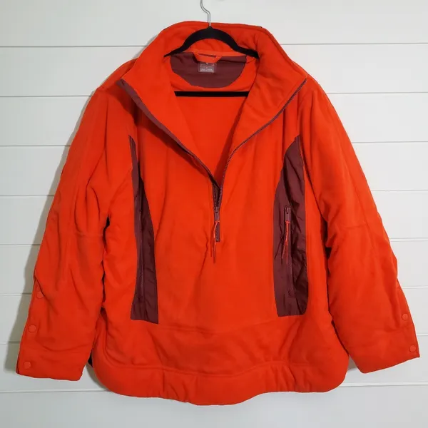Free People FP Movement Climber Orange Fleece Oversized Jacket‎ Size L - Image 3