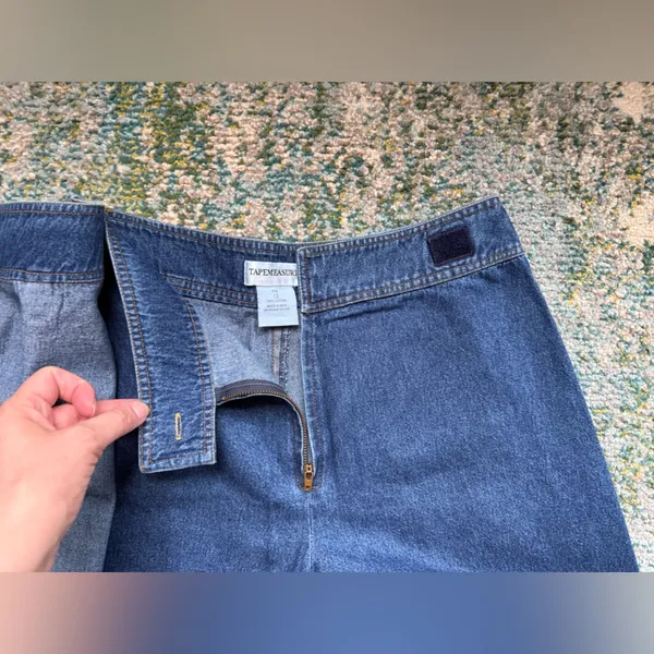 Vintage Y2K Tapemeasure denim jean skort, size 12 - Image 5