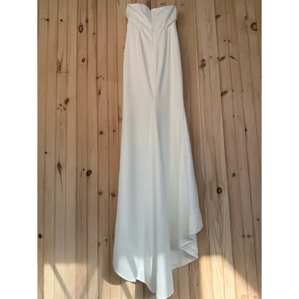 Lulus To Be Yours Ivory Strapless Pleated Mermaid Maxi Dress Elegant Medium - Image 5