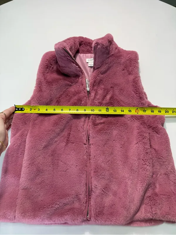 J. Crew Mauve Faux Fur Zip-Up Vest - Image 4