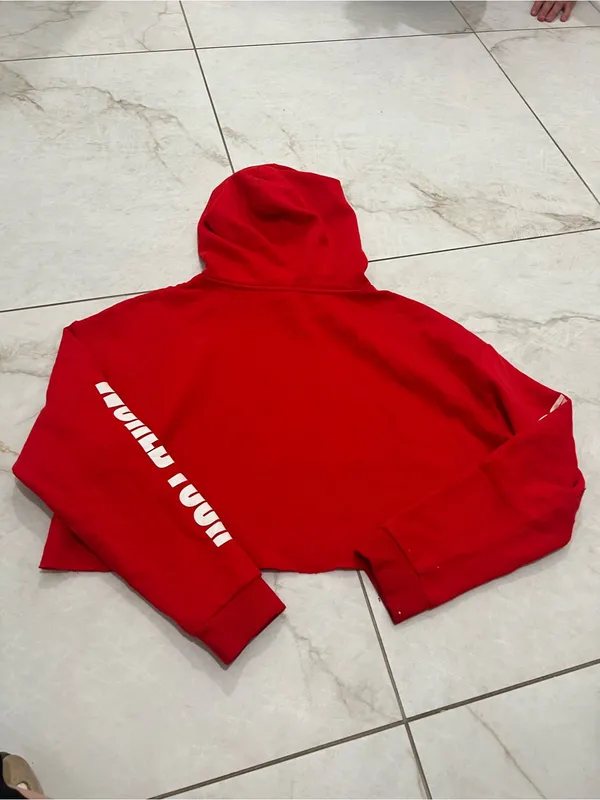 Justin Bieber Red Purpose World Tour Cropped Hoodie Size Small - Image 5