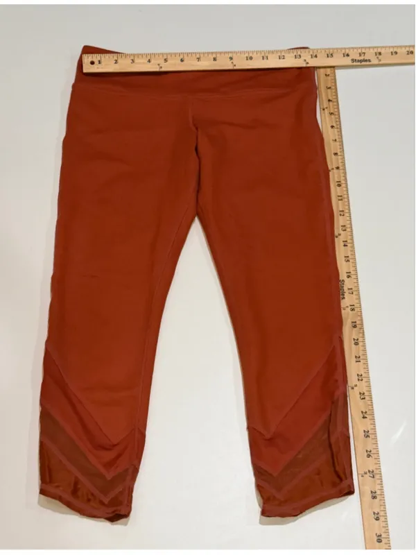 ALO Women’s M High-Waist Moto Leggings Rust Burnt Orange Mesh b1 - Image 3