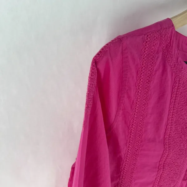 Roller Rabbit Tangier Kurta Tunic Womens XS‎ Pink Cotton Split Neck Cotton - Image 5