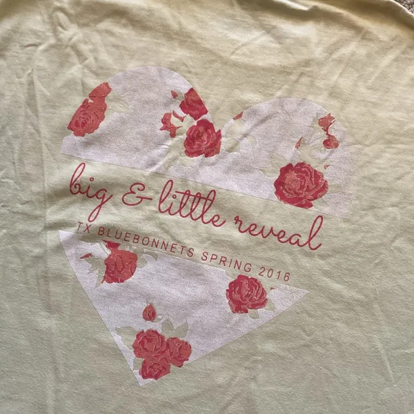 Comfort Colors Big & Little Reveal Rose Flower Heart T-Shirt Texas Bluebonnets M - Image 2
