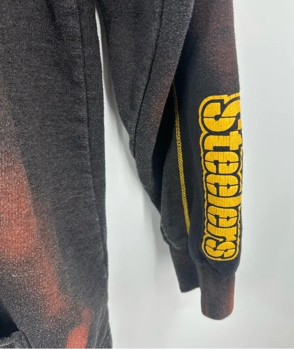 NFL Pittsburgh Steelers Custom Bleach Splatter Sweatshirt Size Large Football - Image 2