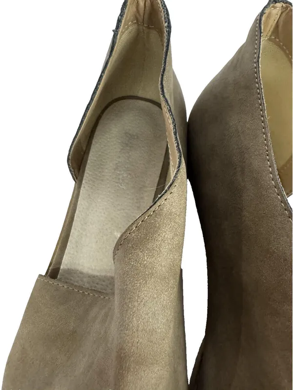 (RC) Women’s Taupe Suede Slip On Flats Low Heel Almond Toe Casual Comfort 10 - Image 6