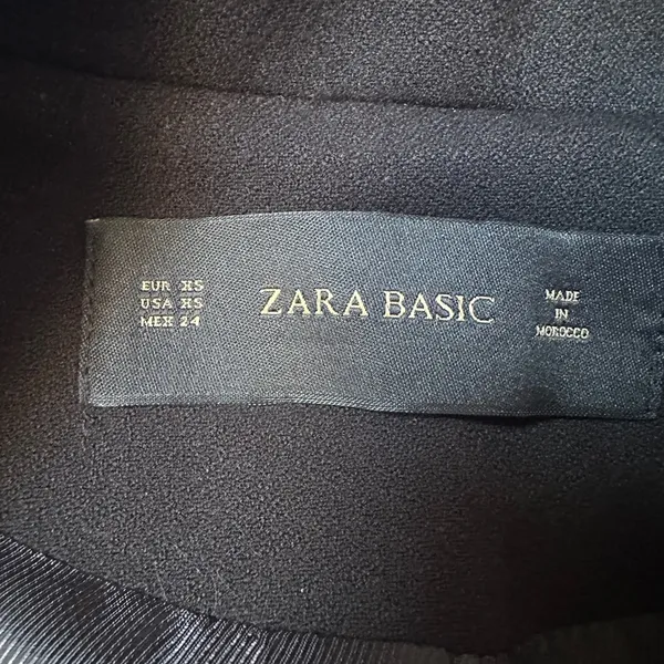 Zara Black Tailored Blazer with Cropped Silhouette Sz XS Lined‎ - Image 3