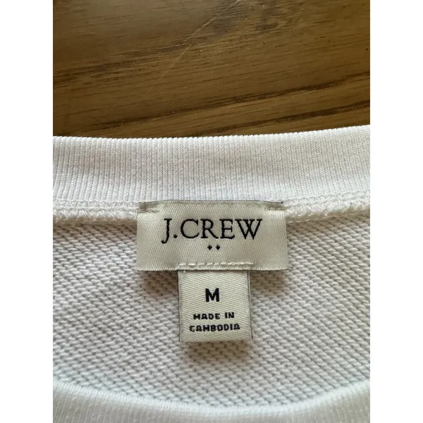 J Crew Women Size Medium Bonjour Sweatshirt Long Sleeve Rainbow Colorful‎ Preppy - Image 3