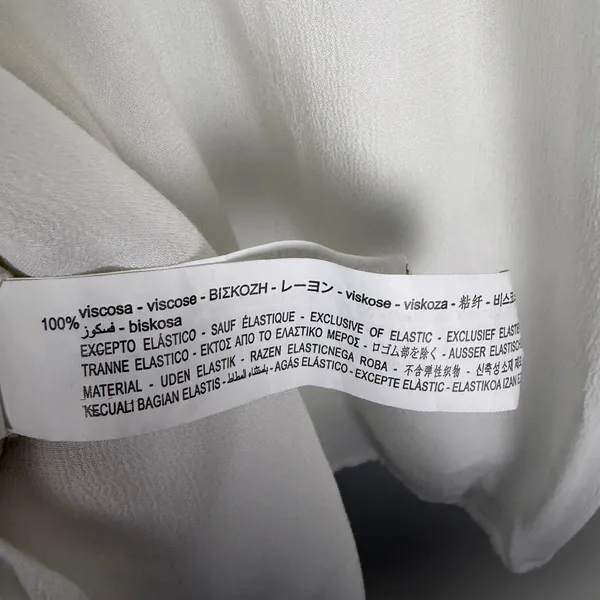 Zara White Smocked Neck‎ Long Sleeve Blouse Cottagecore Coquette Size XS - Image 9