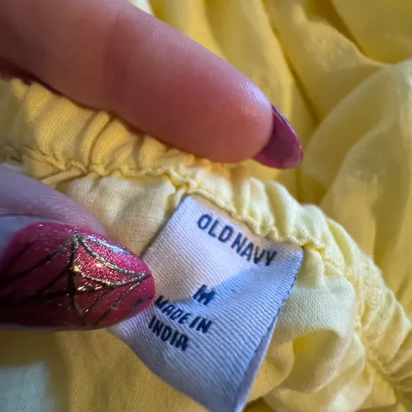 Old Navy Tiered Floral Embroidered Maxi‎ Tank Dress Medium Butter Yellow Granola Fairy - Image 10