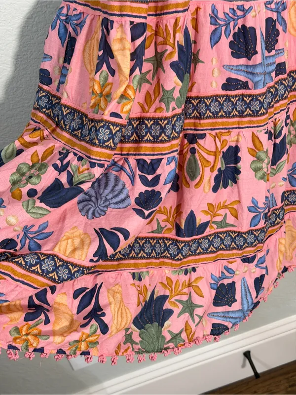 Farm Rio Seashell Tapestry Sleeveless Midi Dress size large - Image 4