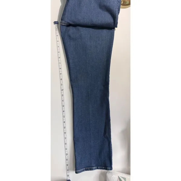 Good American Good Legs Straight Mid Rise Blue Stretch Jeans GLS873T Size 10 NWT - Image 11
