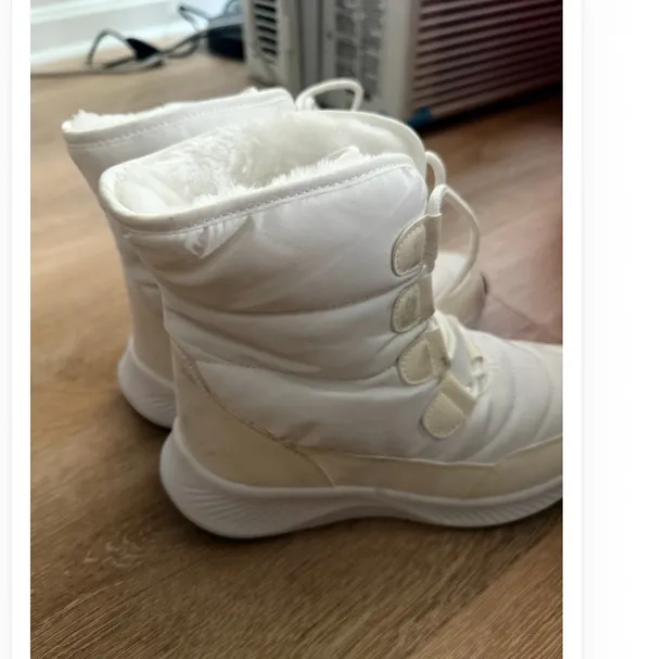 SHEIN White Quilted Faux-Fur Lace-Up Snow Boots EU 38 - Image 4