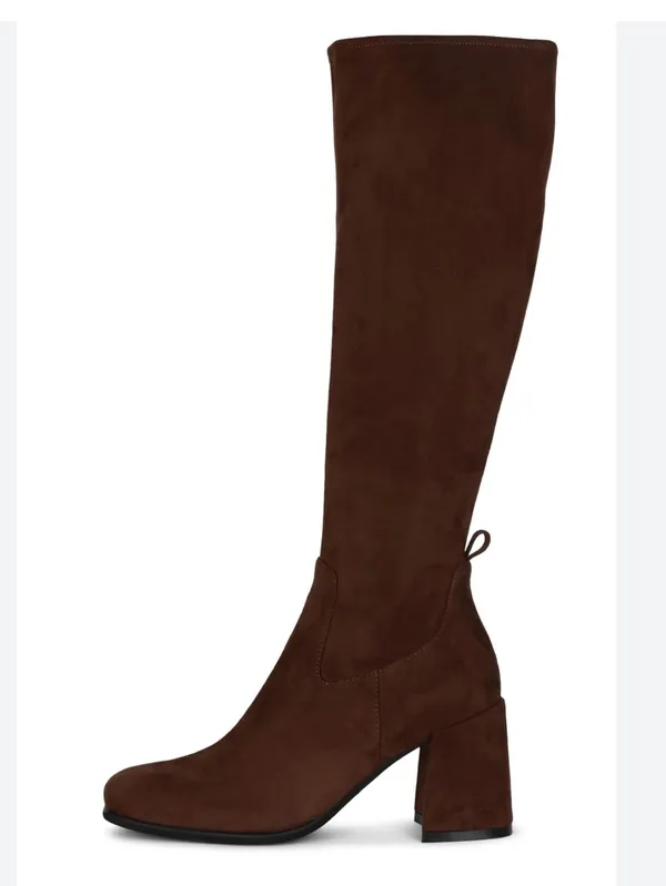 Jeffrey Cambell Hot Lava -K2 Knee-high stretch boot, Brown Suede, Size 10, NWT - Image 2