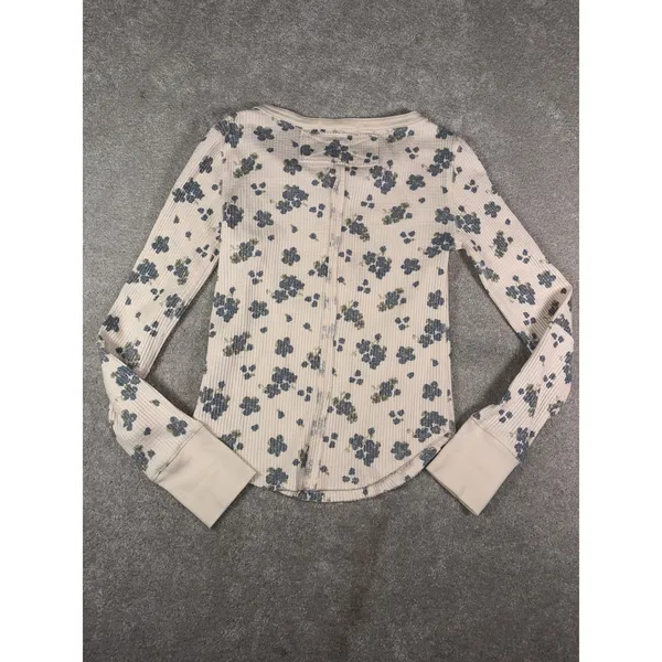We The Free Free People Everest Floral Thermal Henley Long Sleeve Top - Image 10