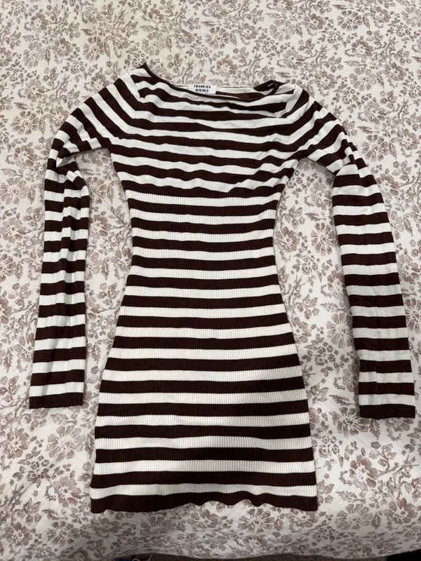 Frankie's Bikinis Brown Striped Dress - Image 2